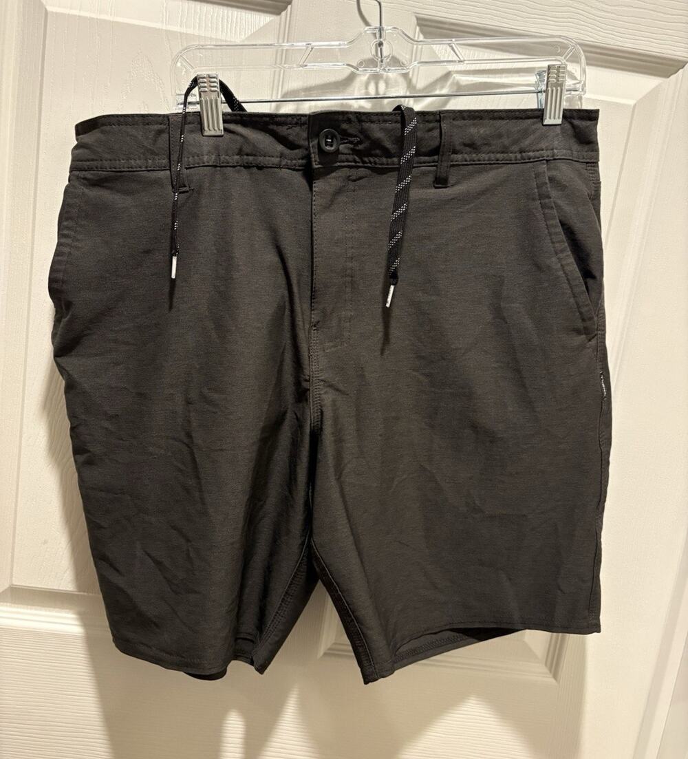 O'Neill Men's Hybrid Shorts Gray/Blk Solid Drawstring Polyester/Elastane Size 38